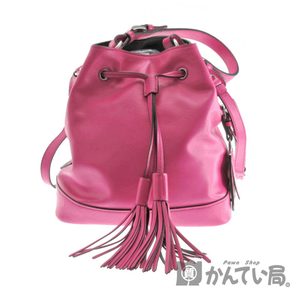 PRADA Bag Leather Pink Handbag Shoulder